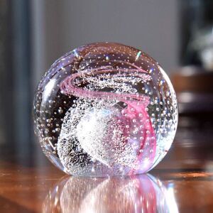 Caithness Pink Champagne Paperweight Scotland Colin Terris Signed 3"